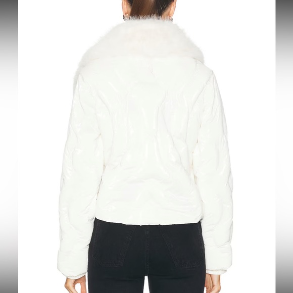 Perfect Moment Cream Puffer Quilted Carving Ski Jacket In Snow White - Picture 7 of 13